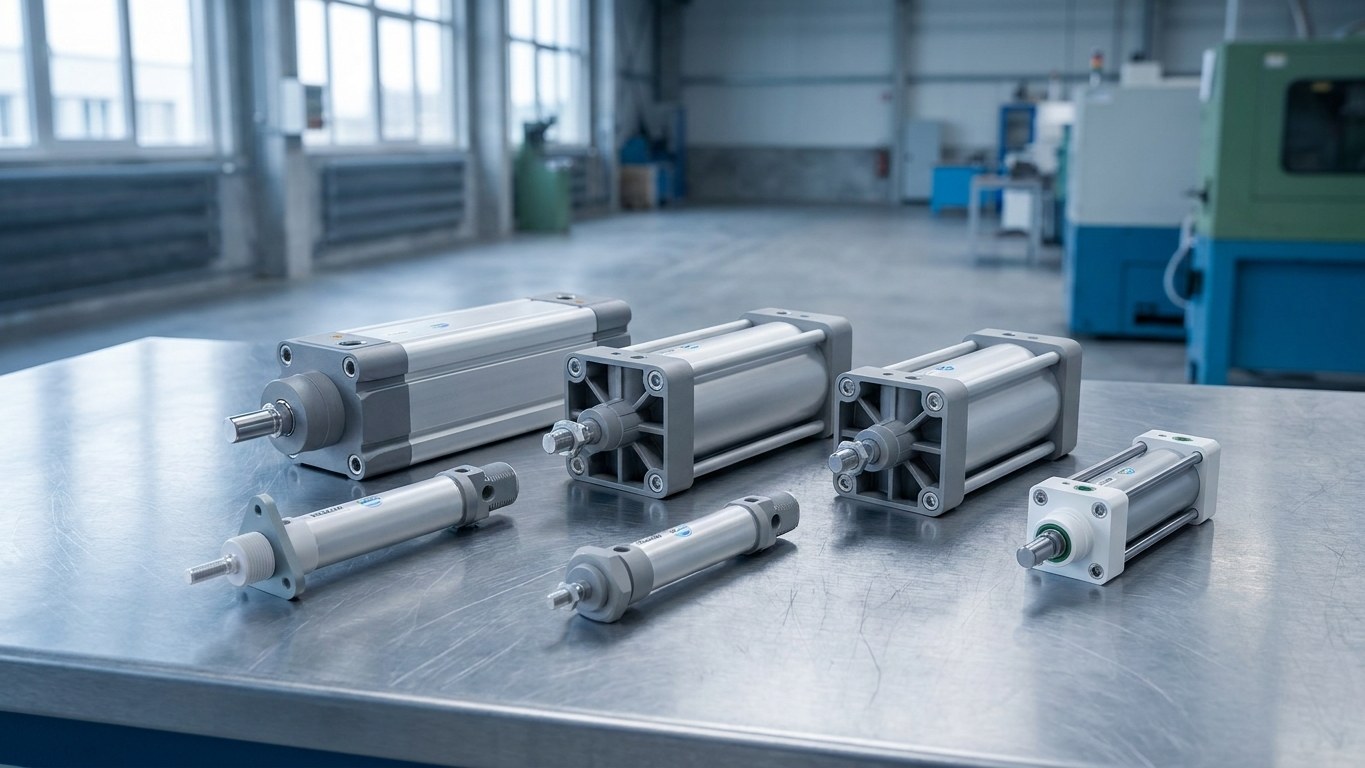 Siłowniki pneumatyczne ISO 15552 / VDMA – cylindry normowe z osprzętem