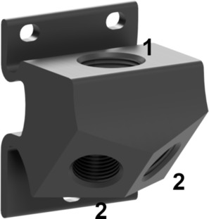 złączka T 45° z mocowaniem do ściany 3/4"-1/2"