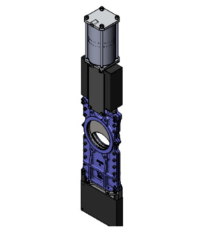 Plattenschieber mit doppeltwirkendem Pneumatikantrieb L1N02ISE2-B-150-PI-01
