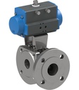 Flanged ball valve with pneumatic actuator Series BAMA, BAUA