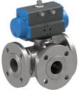 Flanged ball valve with pneumatic actuator Series BA055, BA056